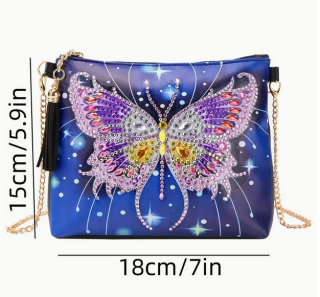 Preview: Diamond Painting Handtasche Schmetterling